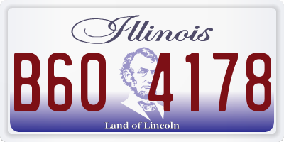 IL license plate B604178