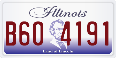 IL license plate B604191