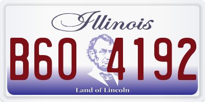 IL license plate B604192
