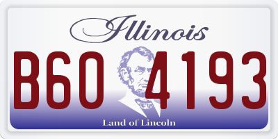 IL license plate B604193
