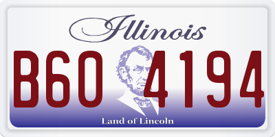 IL license plate B604194
