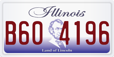 IL license plate B604196