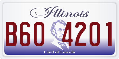 IL license plate B604201