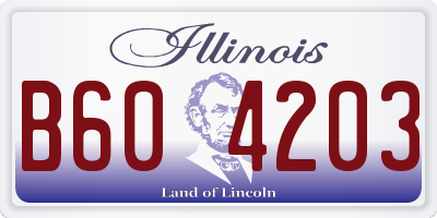 IL license plate B604203