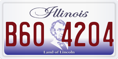 IL license plate B604204