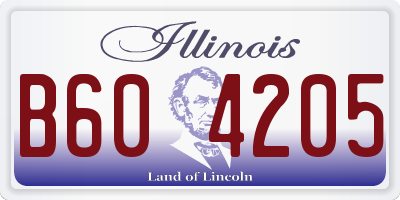 IL license plate B604205