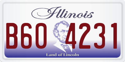 IL license plate B604231