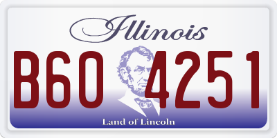 IL license plate B604251