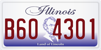 IL license plate B604301