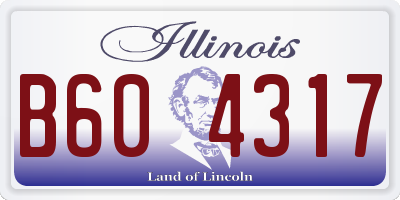IL license plate B604317