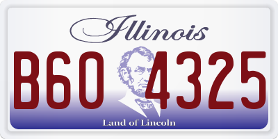 IL license plate B604325