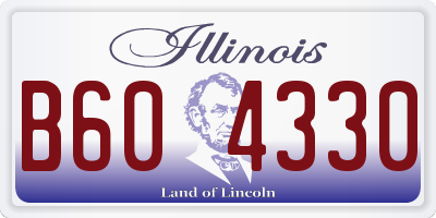 IL license plate B604330