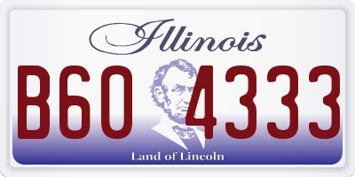 IL license plate B604333