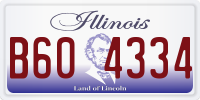 IL license plate B604334