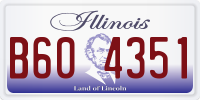IL license plate B604351