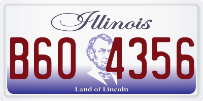 IL license plate B604356