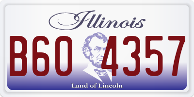IL license plate B604357