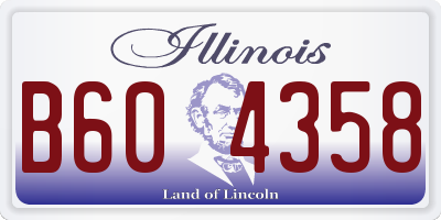 IL license plate B604358