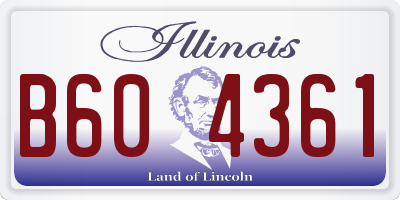 IL license plate B604361