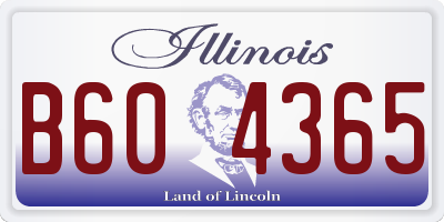 IL license plate B604365