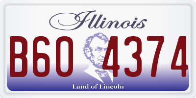 IL license plate B604374
