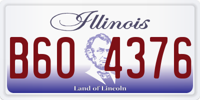 IL license plate B604376