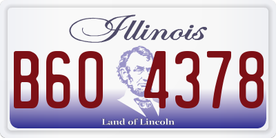 IL license plate B604378