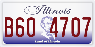 IL license plate B604707