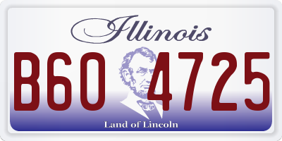 IL license plate B604725