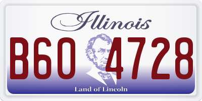 IL license plate B604728