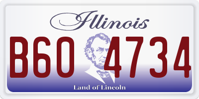 IL license plate B604734