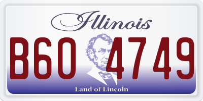 IL license plate B604749