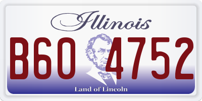 IL license plate B604752