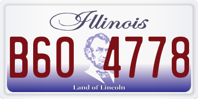 IL license plate B604778