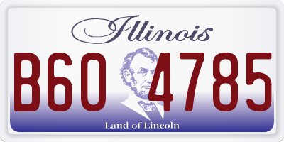 IL license plate B604785