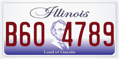 IL license plate B604789