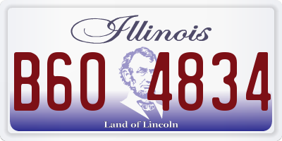 IL license plate B604834