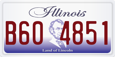IL license plate B604851
