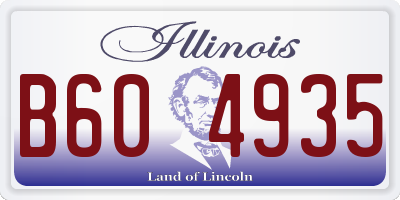 IL license plate B604935