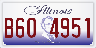 IL license plate B604951