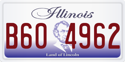 IL license plate B604962