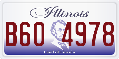 IL license plate B604978