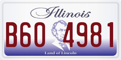 IL license plate B604981