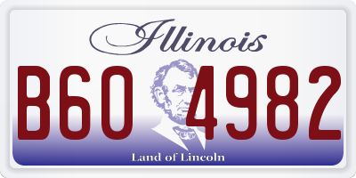 IL license plate B604982