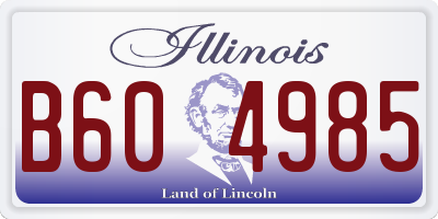 IL license plate B604985