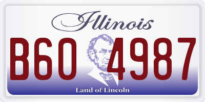 IL license plate B604987