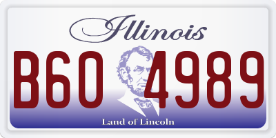 IL license plate B604989