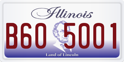 IL license plate B605001