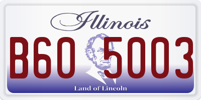 IL license plate B605003