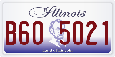 IL license plate B605021